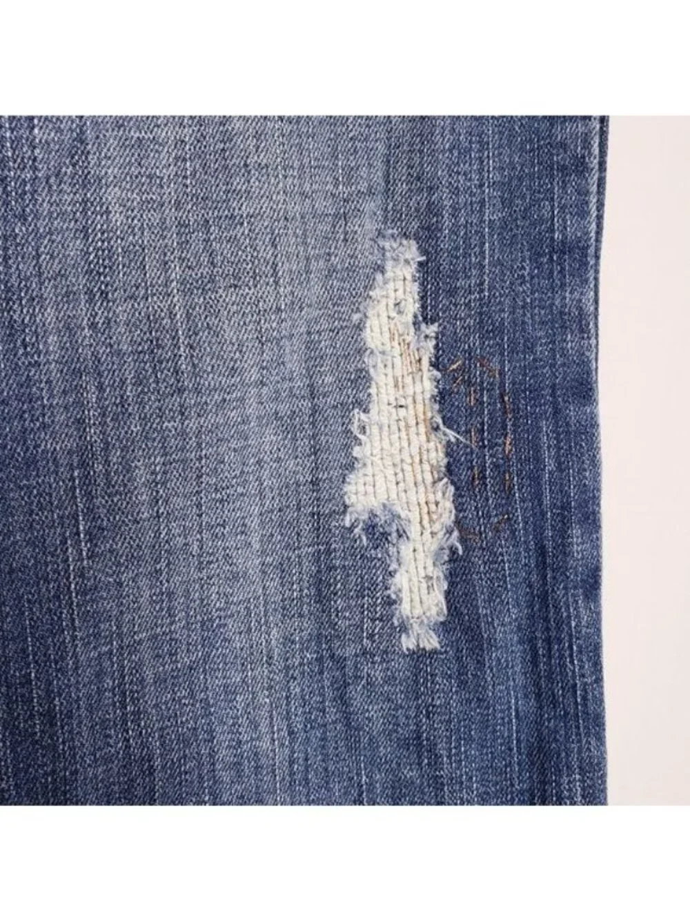American Eagle Stretch Boot Beaded Distressed Bootcut Jeans Y2K Women's Size 6